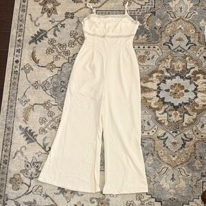 SHEIN Cream Jumpsuit with Delicate Straps